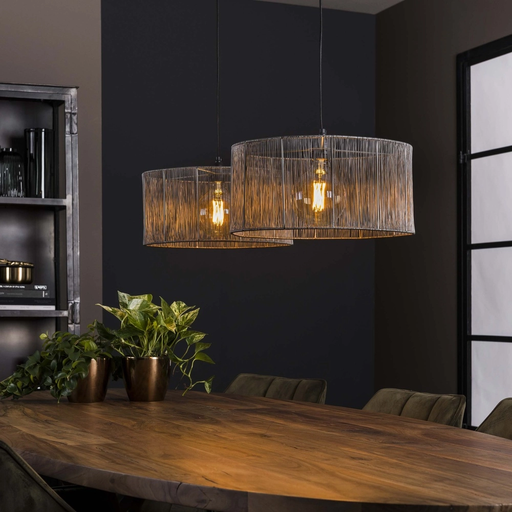 Metal Wire Pendant Lamp Stringshade Ø 41cm - 2-lights