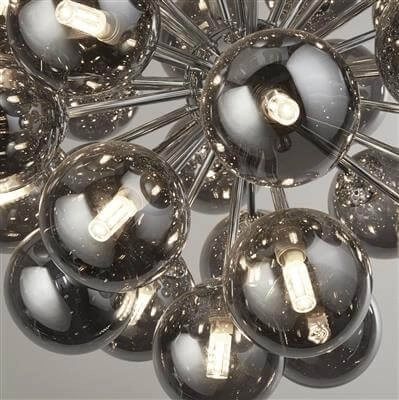 Pendant Lamp Glass Berry Globe 27-light black with smoke glass Searchlight 5053423189550