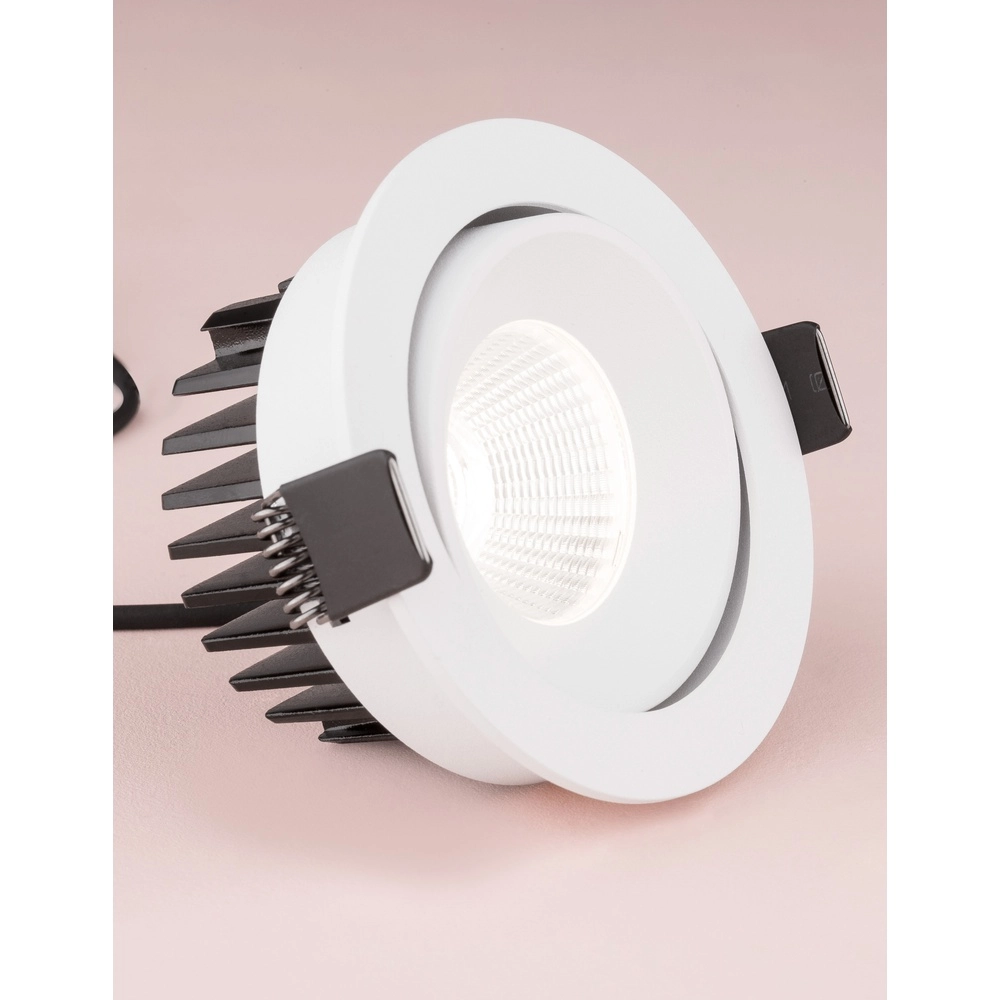 White recessed spotlight Blade Ø 9cm orientable