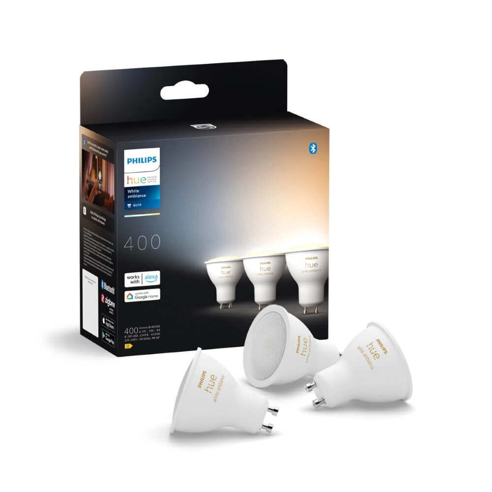 Light source Hue GU10 - 4,2W - White Ambiance set of 3 Philips 8720169230095