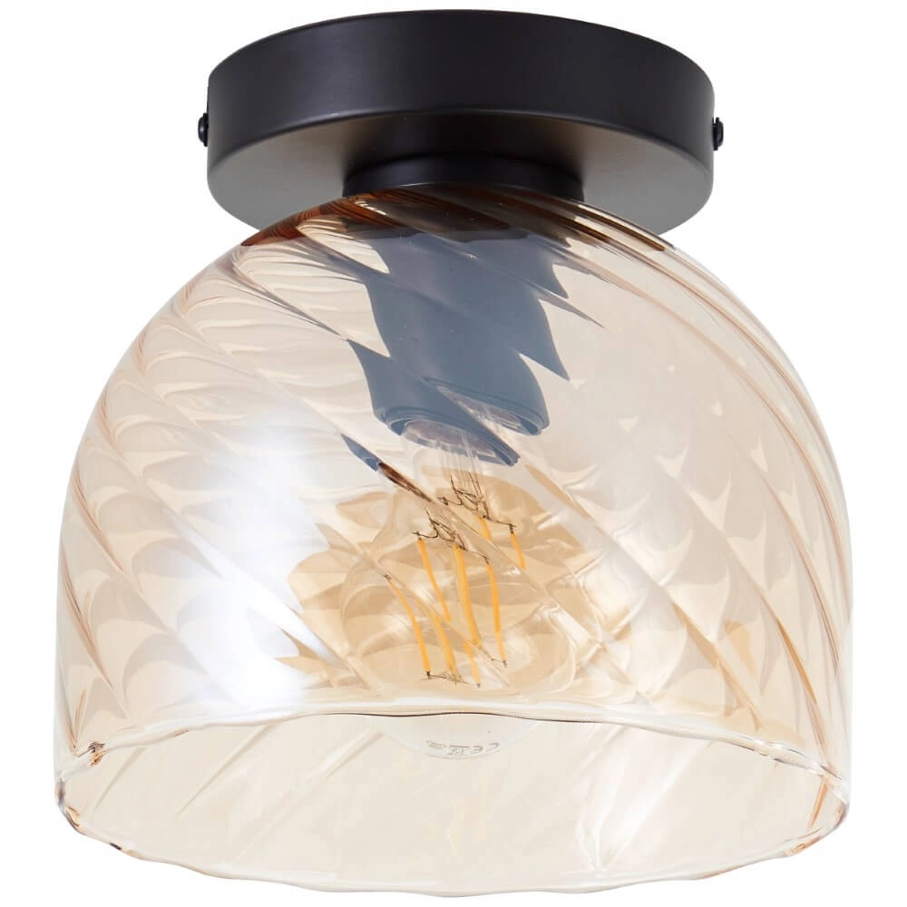 Ceiling lamp Casto black with amber glass Brilliant 4004353446856