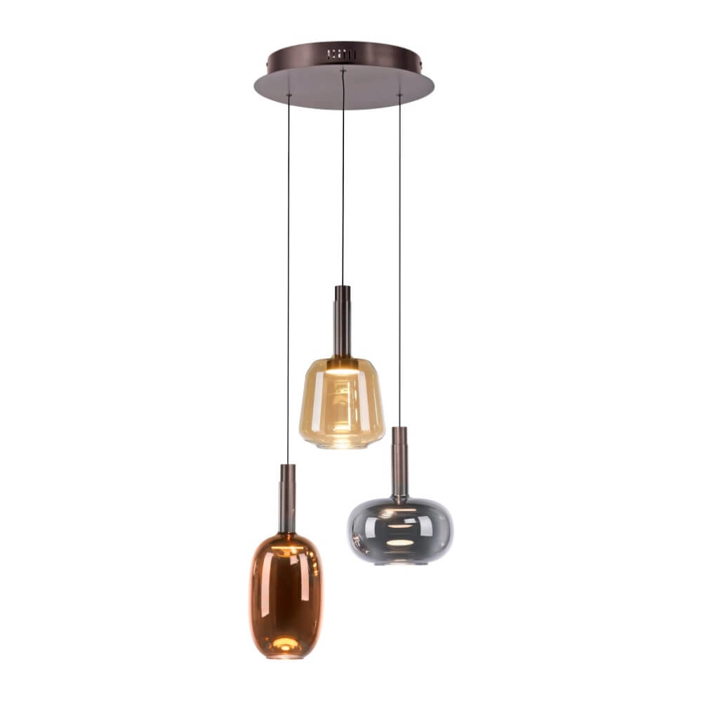 Cheerful hanging lamp Irides 3-light round Paul Neuhaus 4012248385845