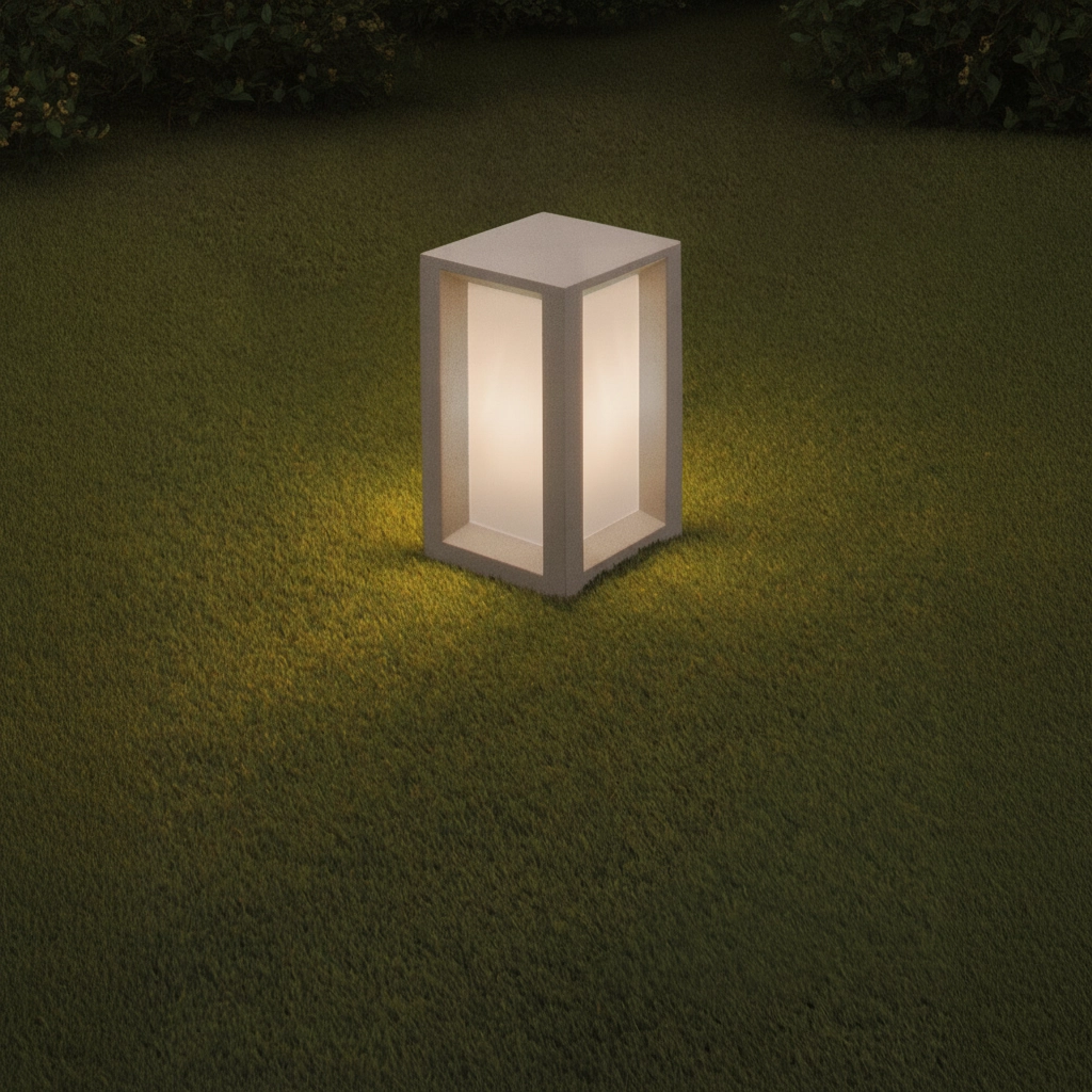 Square garden lamp Castro white