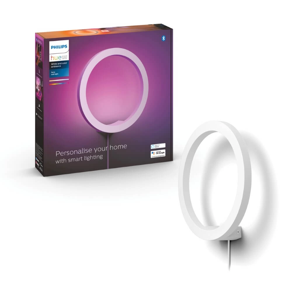 Wall lamp Cirle Hue Sana - White and Color white Philips 8719514343405