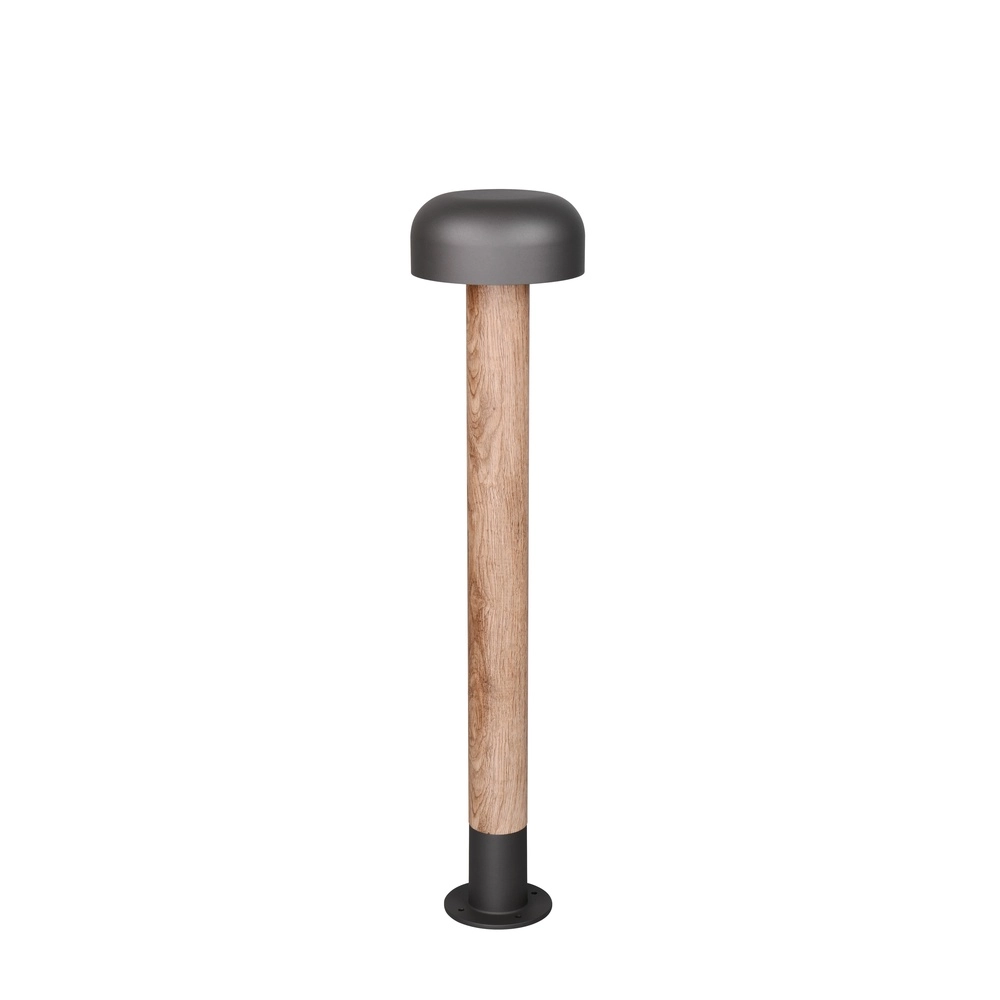 Garden lamp Fraser grey with wood 84.5cm Trio 4017807648591
