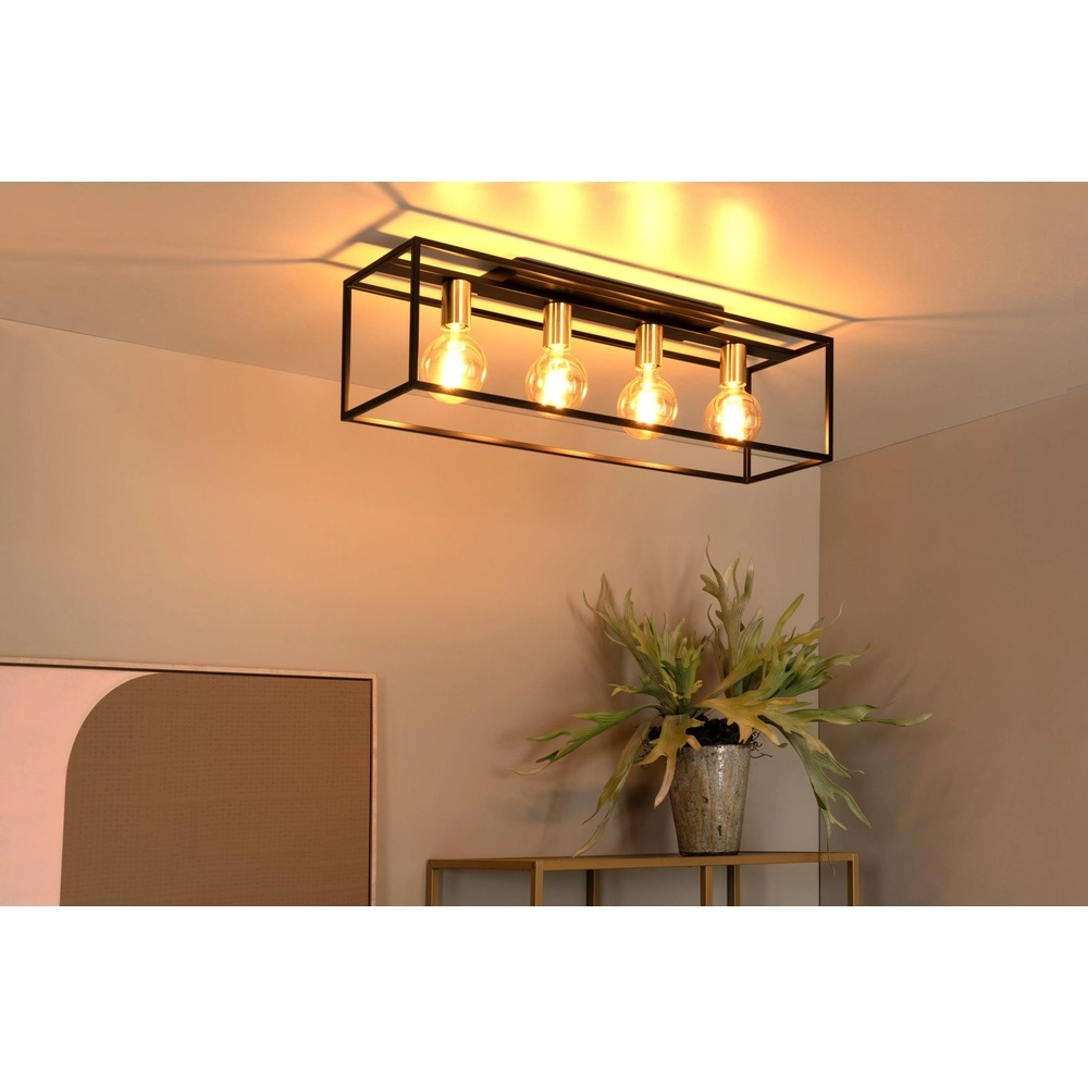 Ceiling lamp Ruben black 80cm rectangle Lucide 5411212010902