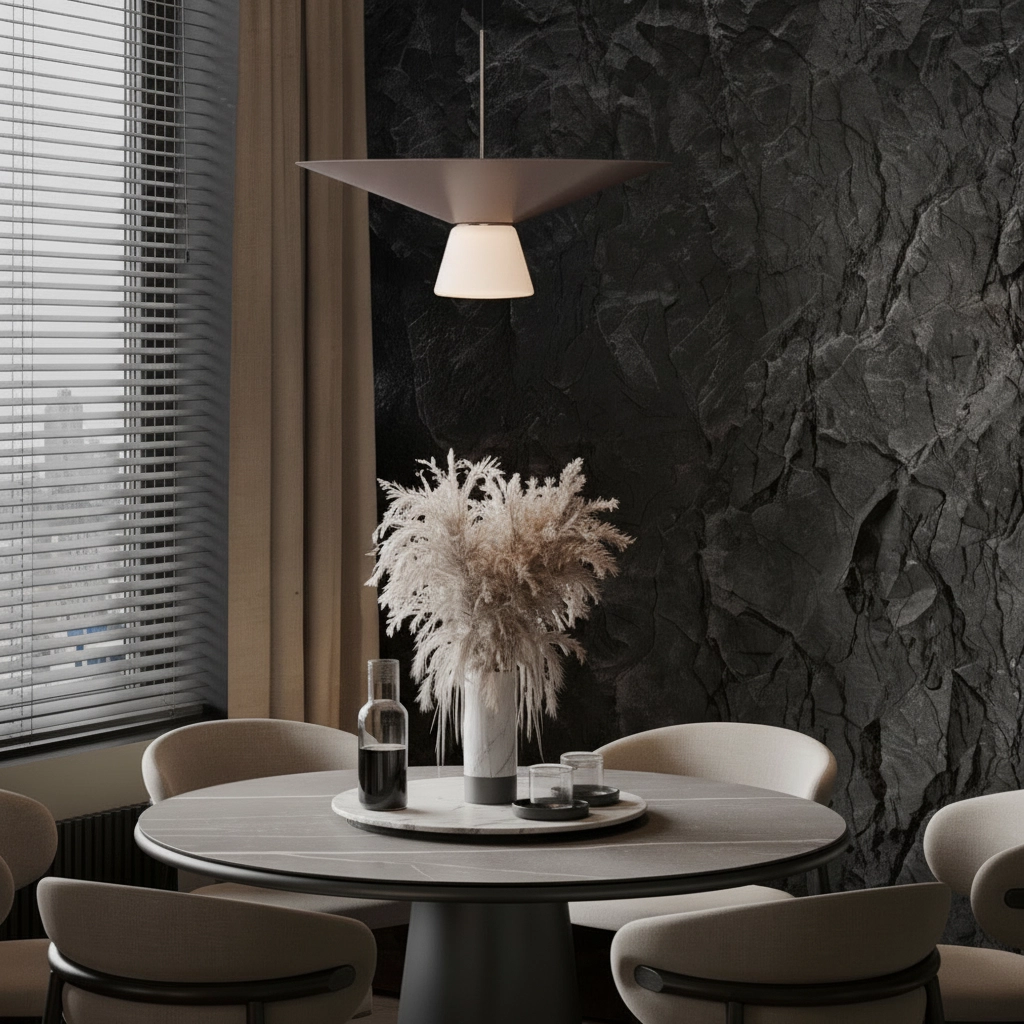 Design pendant lamp Baris white with grey and brown Ø 38cm