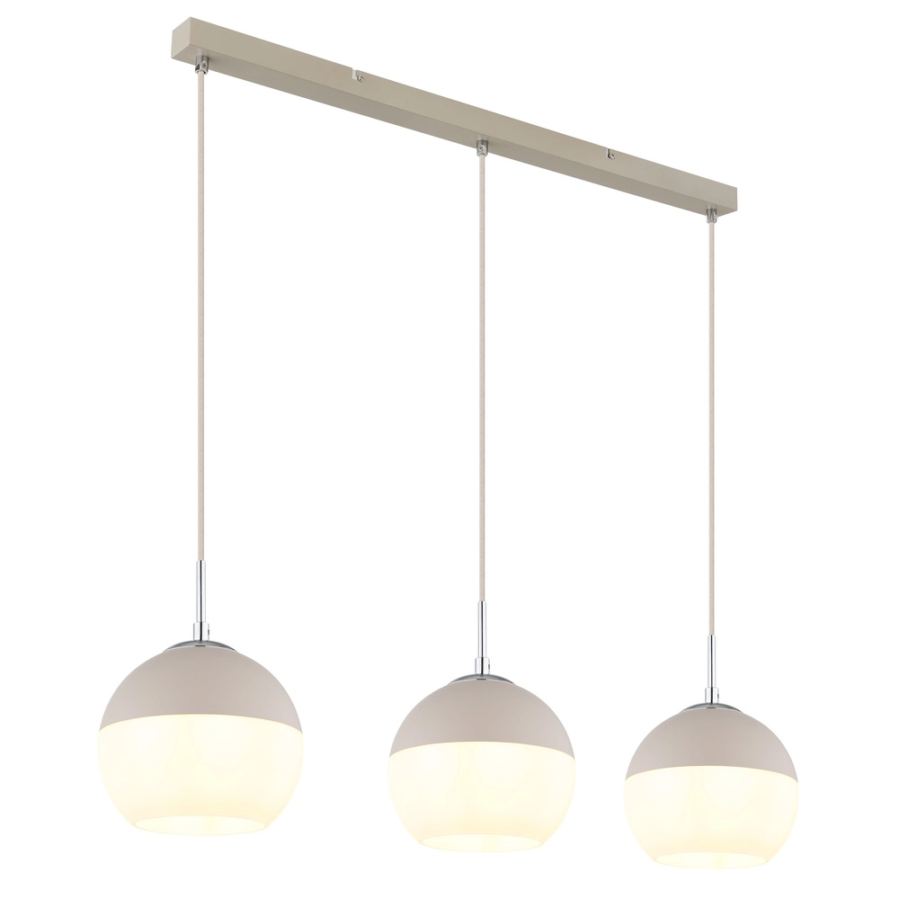 3-light pendant lamp Ragusa straight sand brown