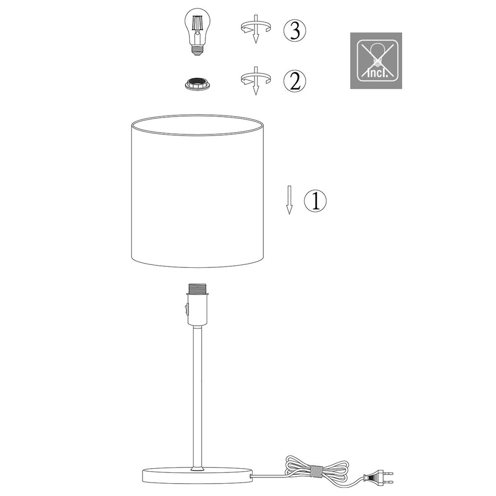 Black table lamp Noor with straw hood Steinhauer 8712746182156