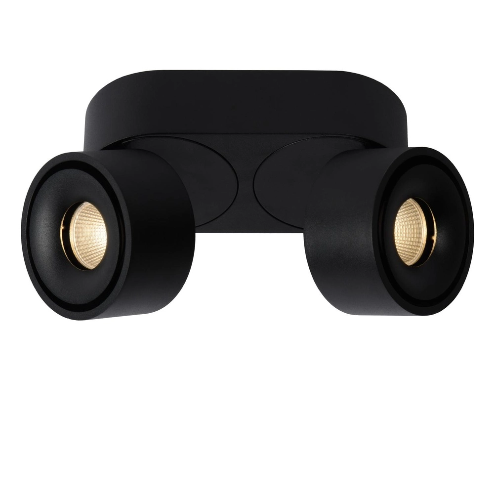 Ceiling spotlight Yumiko Double Black Lucide 5411212351678