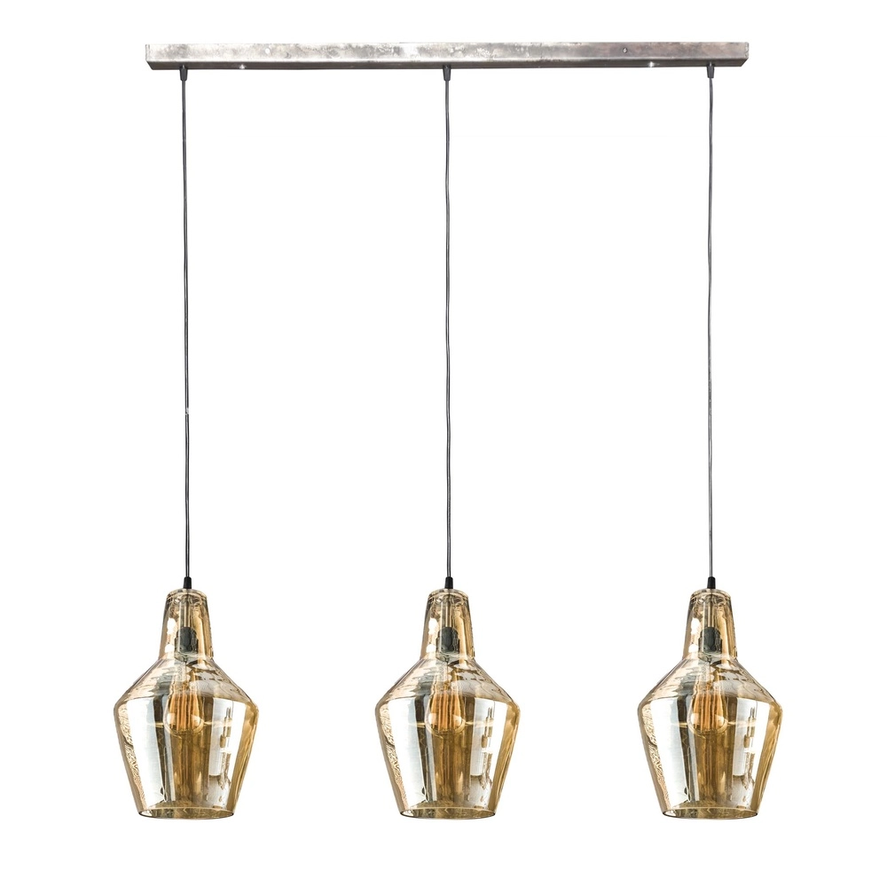 Glass pendant lamp Glass Amber glass with old silver Lyora 8716803513174