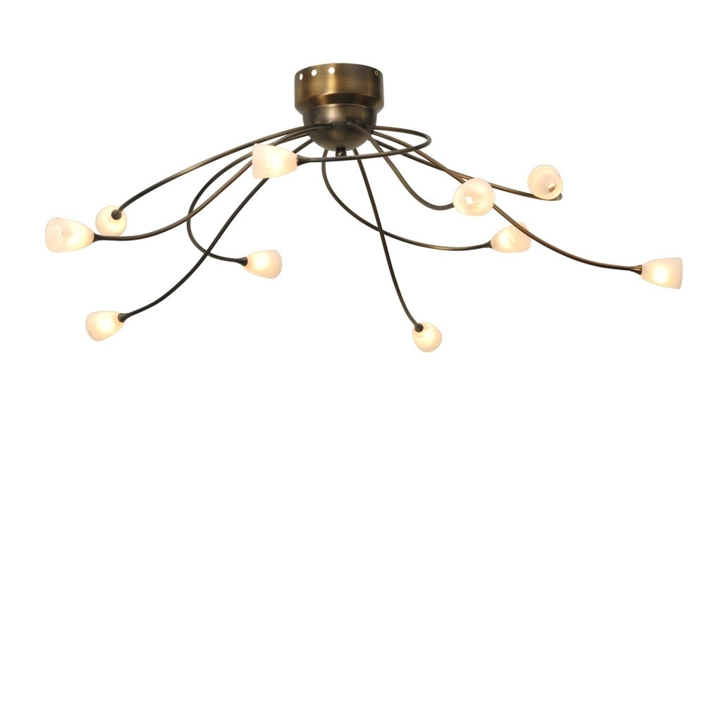 LED flush ceiling light Molto 2 LED 10-lights 30x65cm bronze brown