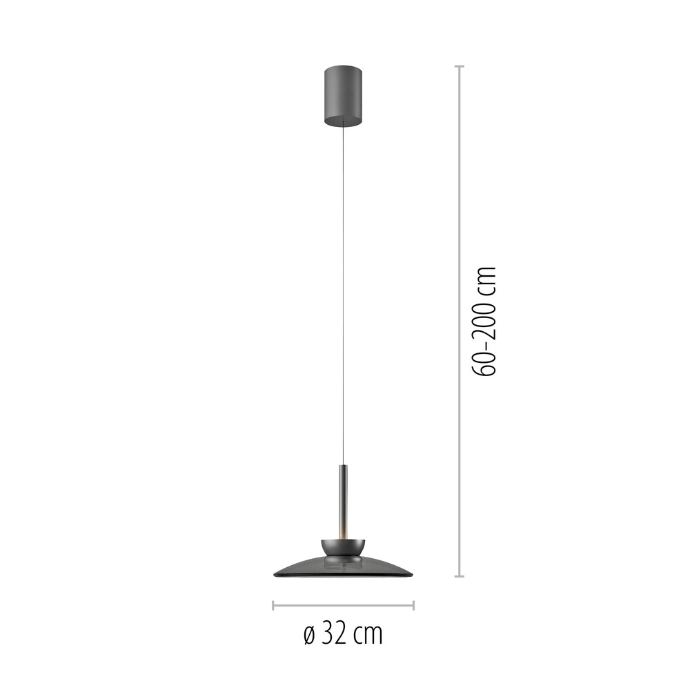 Pendant lamp Ø 32cm Pure Moon with smoke glass Paul Neuhaus 4012248386293