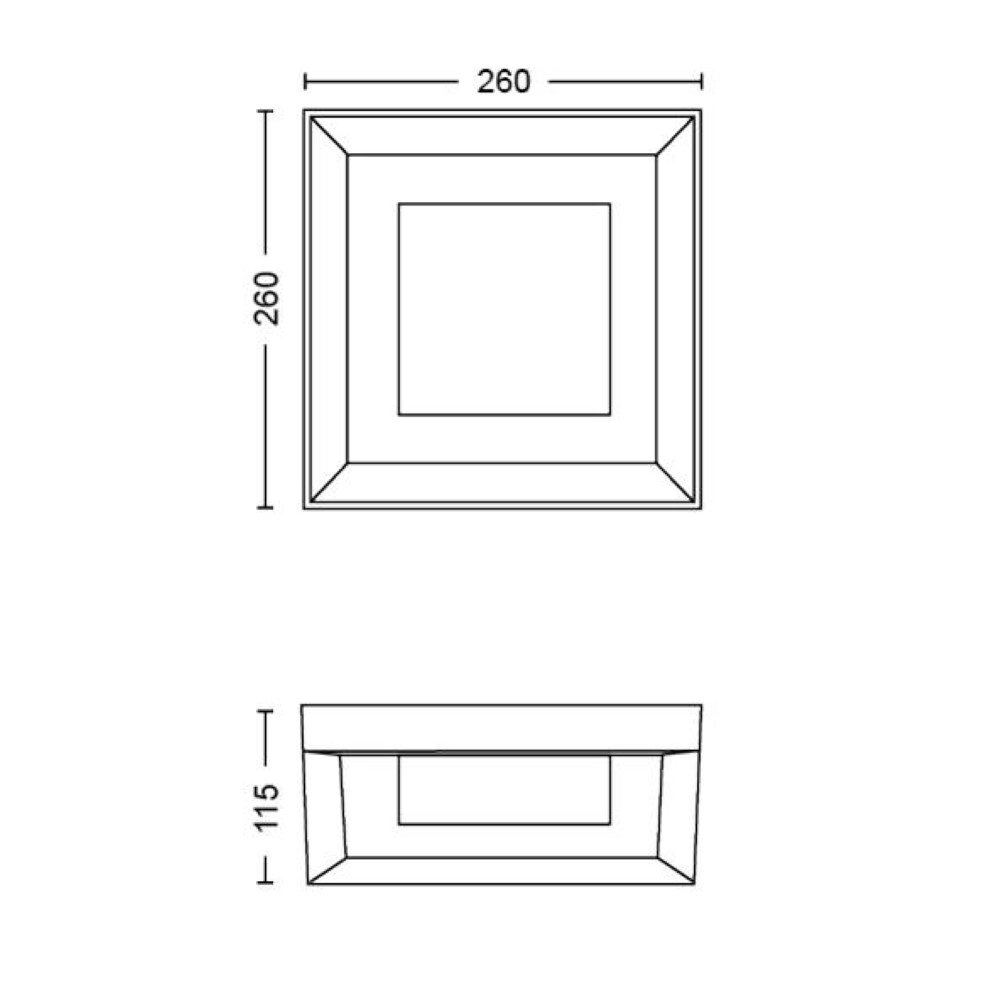 Square wall lamp Hue Econic Showcase black Philips 8718696170564