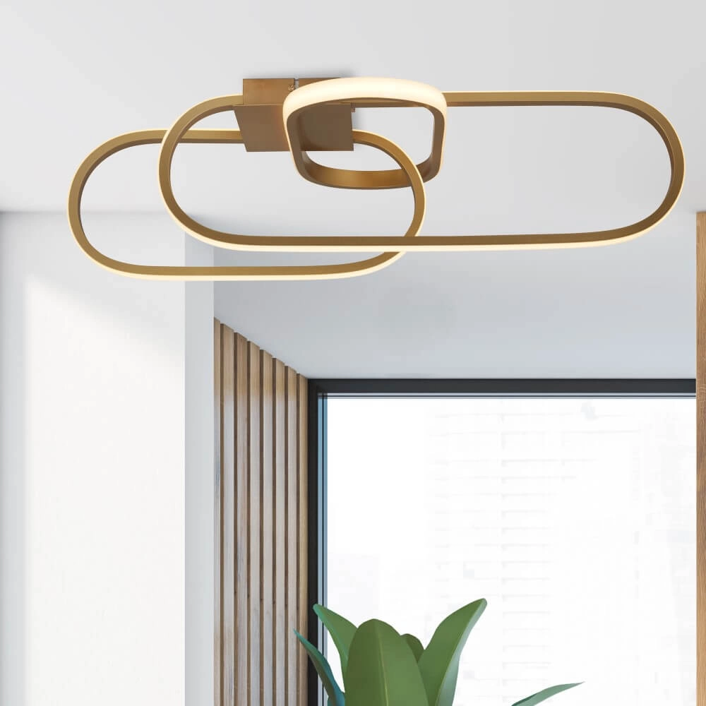 Sleek golden ceiling lamp Clip Searchlight 5053423227412