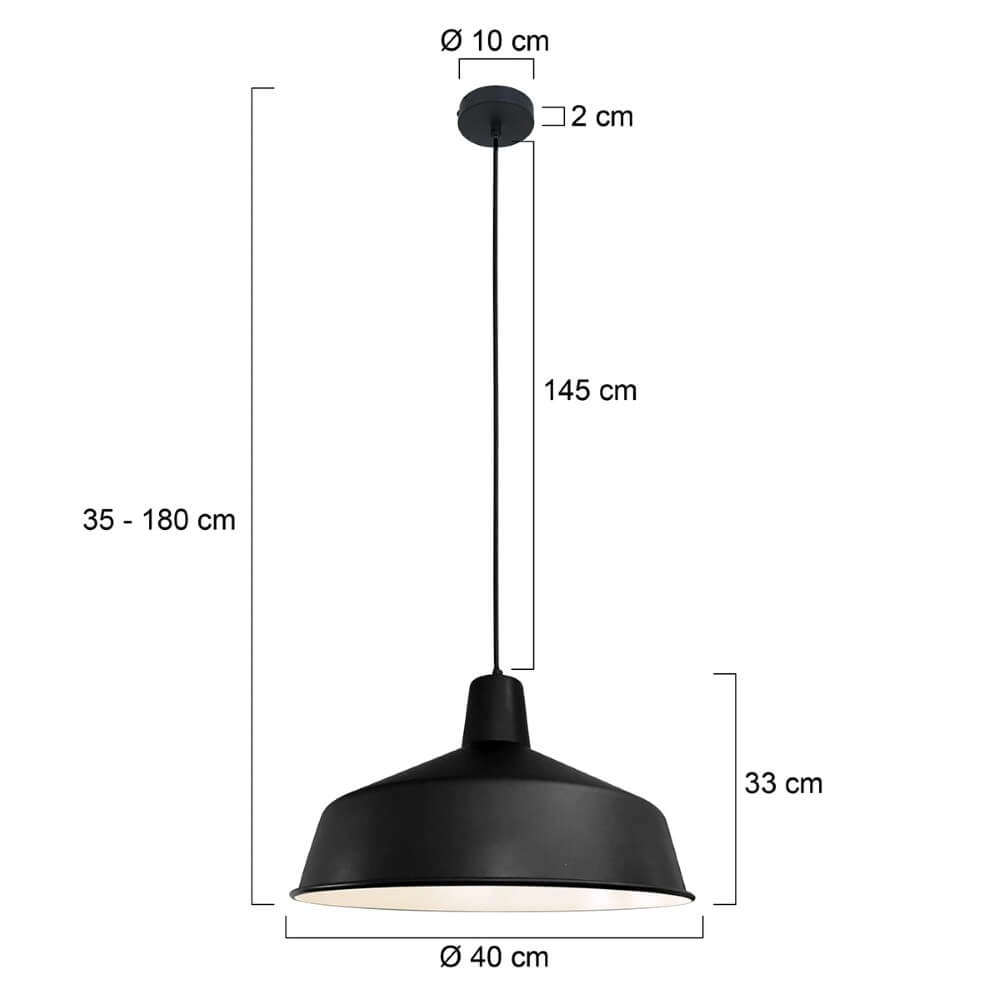 Country Pendant Lamp Blackmoon Ø 40cm Steinhauer 8712746131000