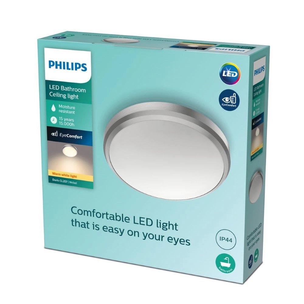 Stainless steel Ceiling lamp Doris Ø 22.5 cm Philips 8718699758820
