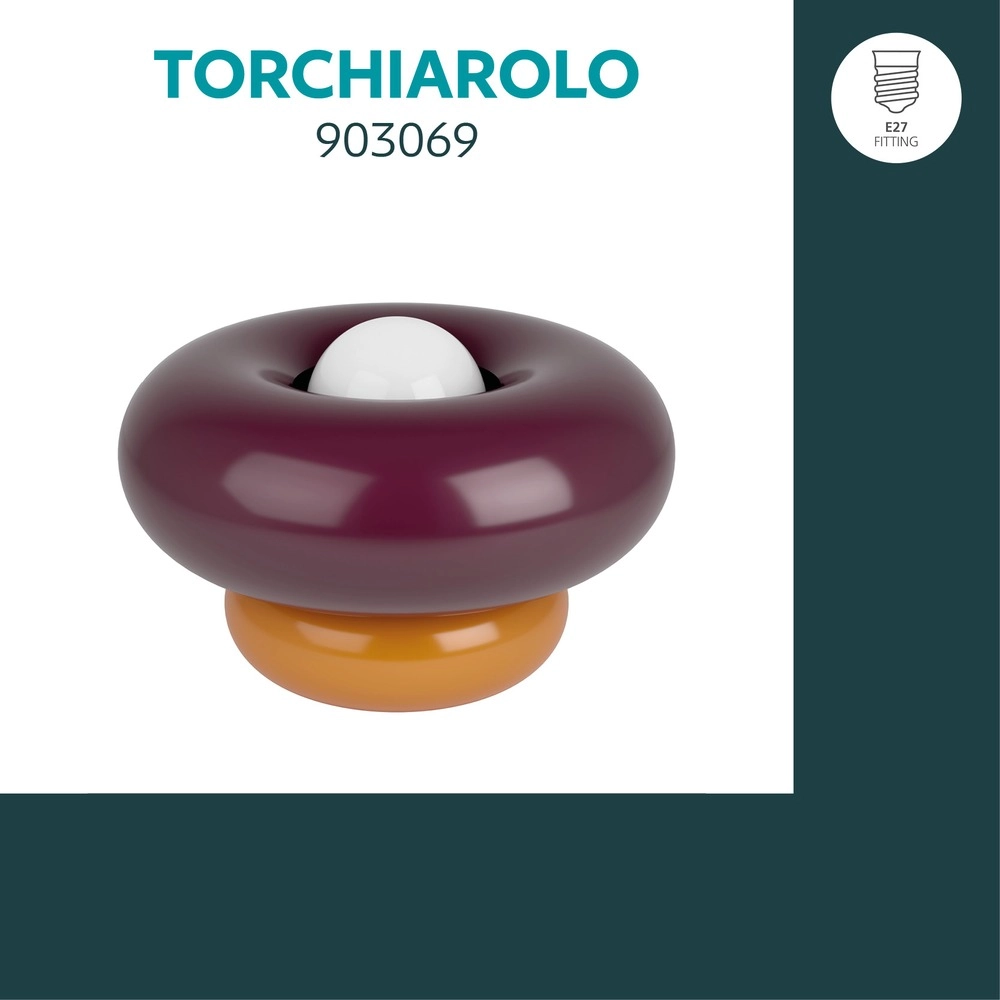 Design table lamp Torchiarolo Orange with burgundy red