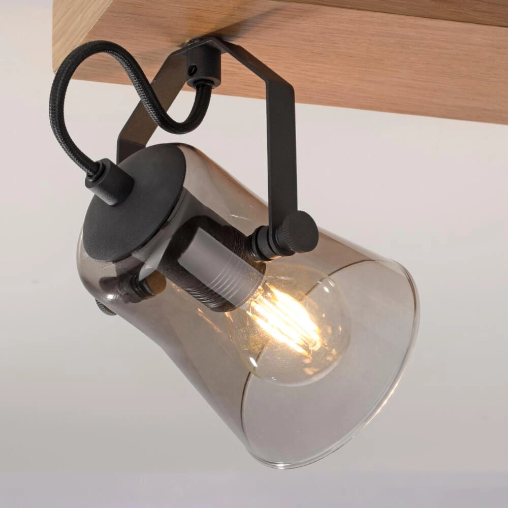 Ceiling lamp Green Langstrom wood 2-light Just Light 4043689994877