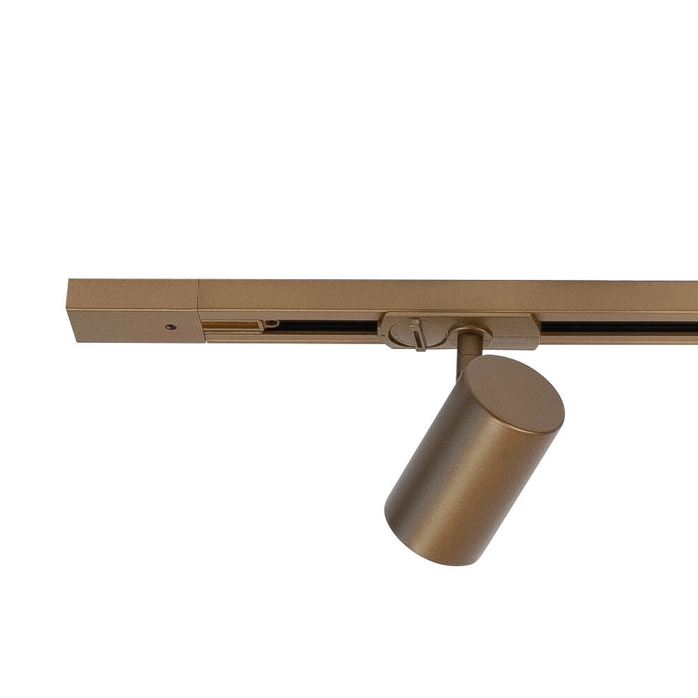1-phase rail set 100cm Cilinder gold with 3 spots Highlight 8718379047220