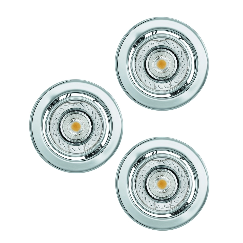 Set of 3 recessed spotlights Igoa Chrome orientable