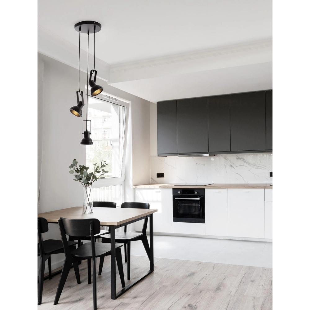 Pendant lamp Ruvi 3-light black Lyora 5212017446336