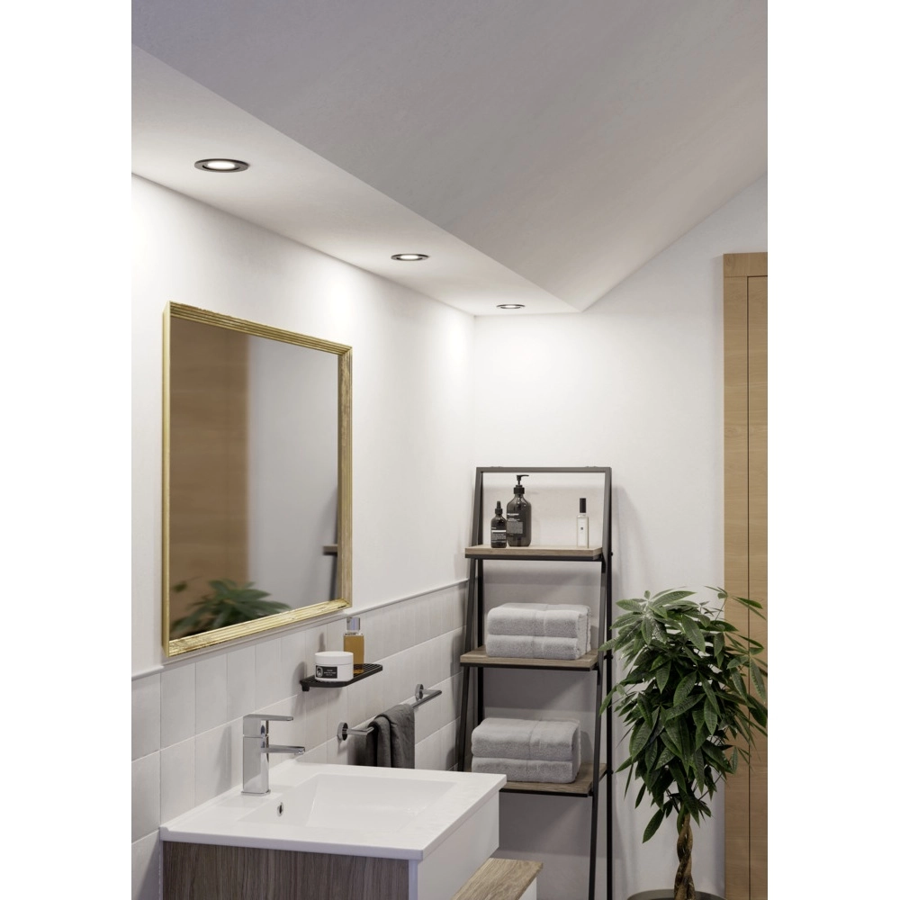 Set of 3 recessed spotlights Barranco black Ø 8,4cm IP44 - 3000K Eglo 9008606359196