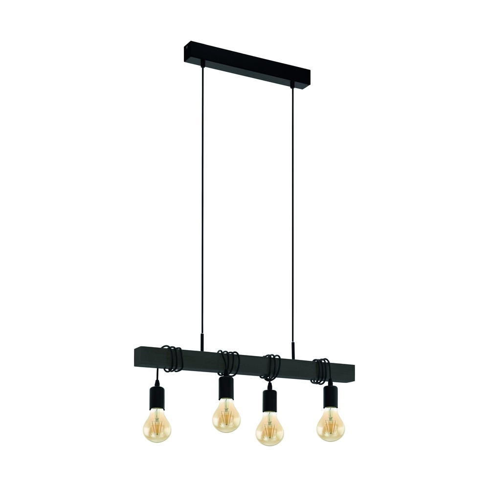 4-light pendant lamp Townshend black - E27