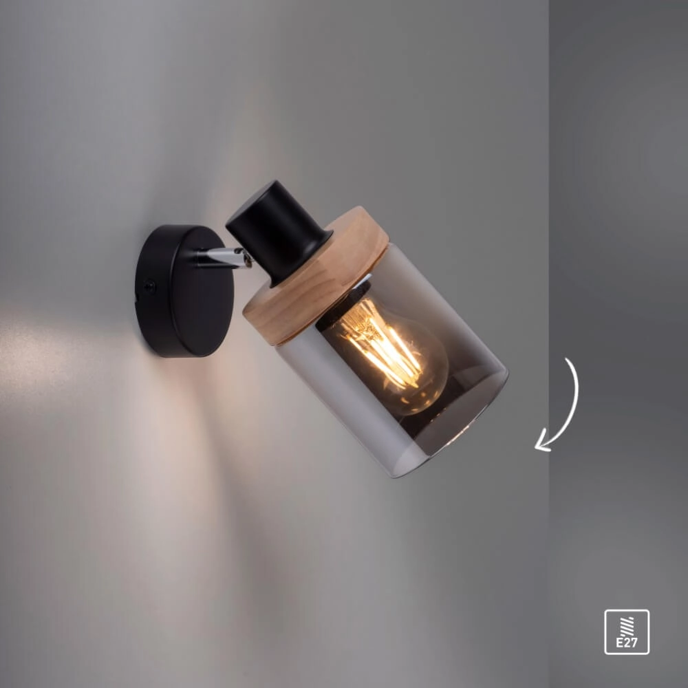 Wall lamp Pasqual black Just Light 4043689986100