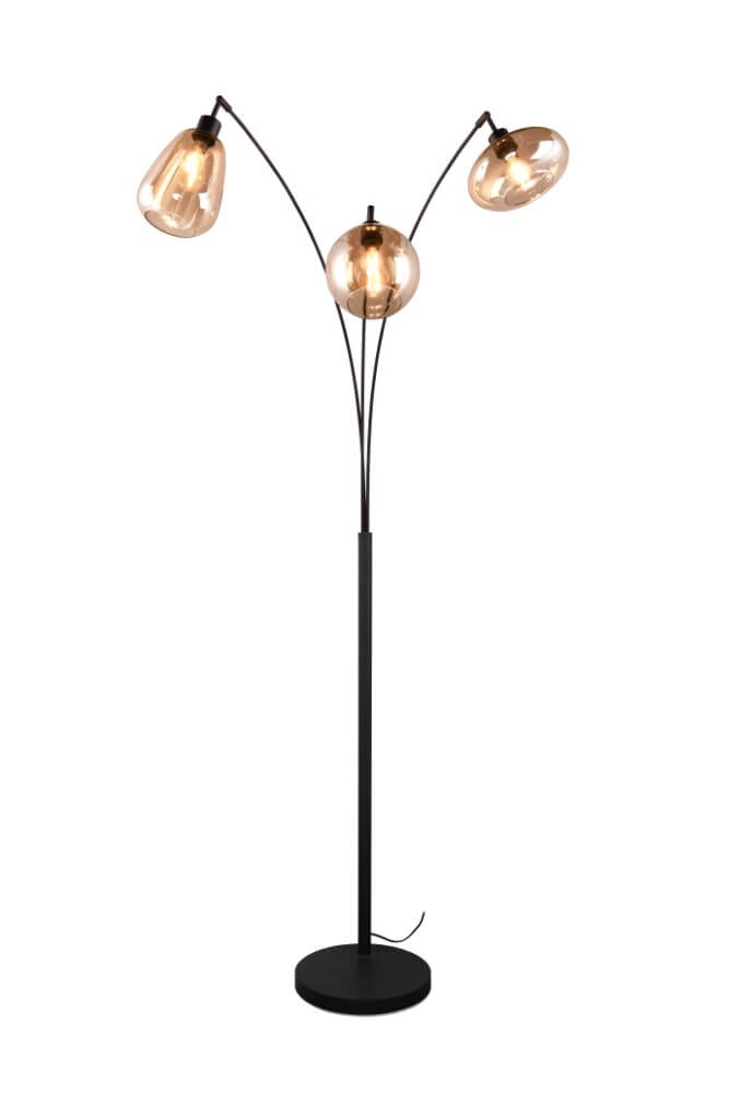 3-light floor lamp Lumina with amber glass Trio 4017807597097