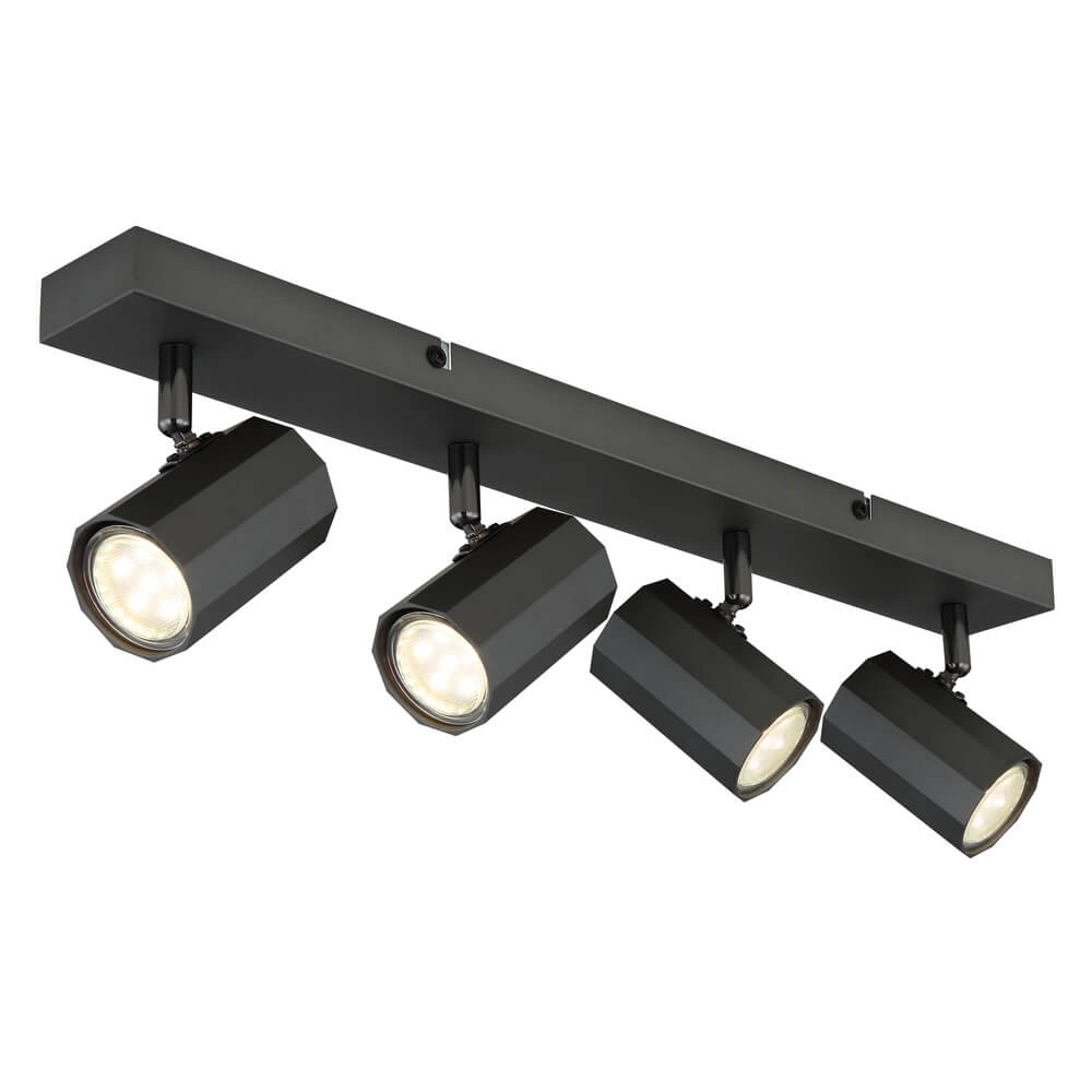 Grey ceiling lamp James 4-light