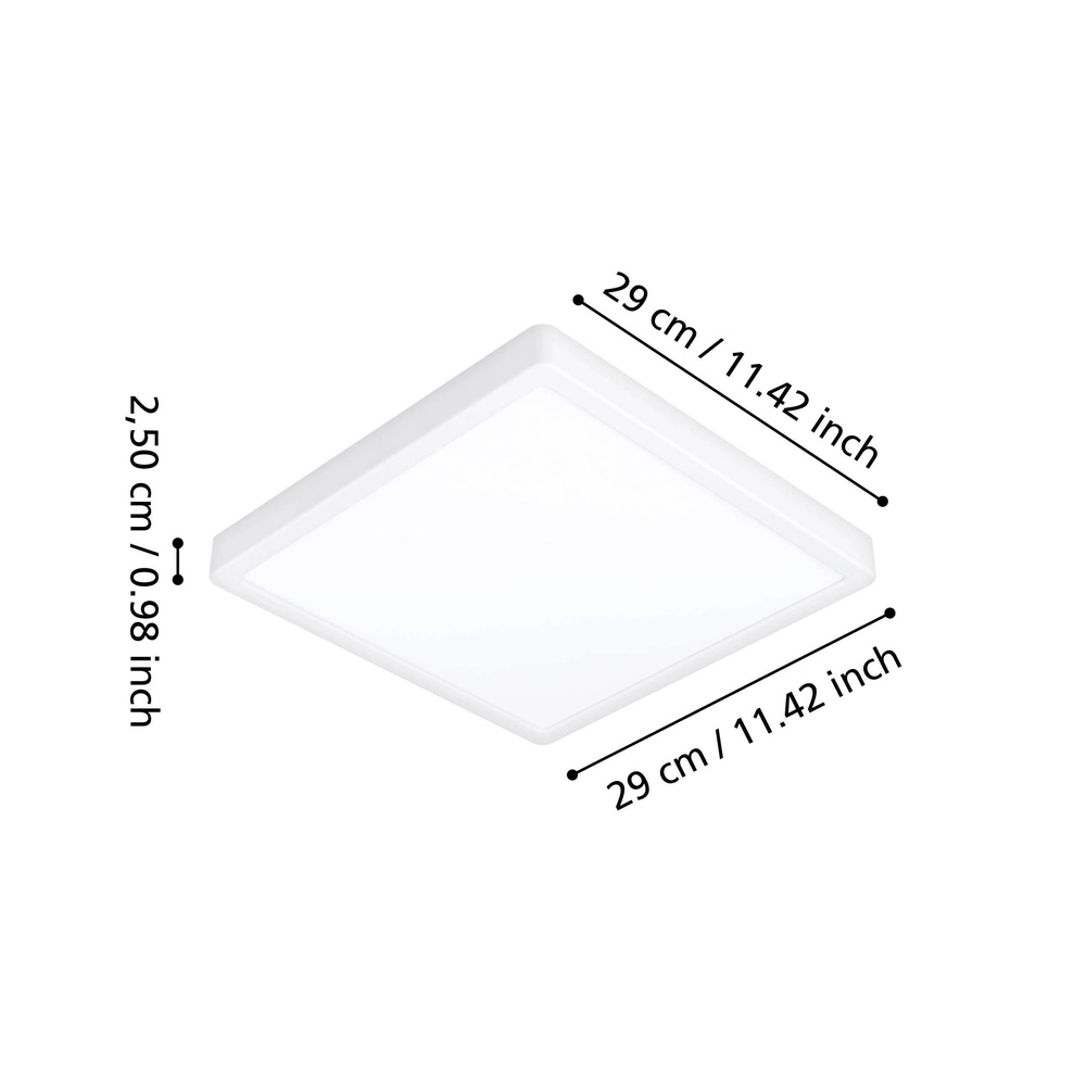 Ceiling light IP44 Fueva 6 Square - White - 29x29cm Eglo 9008606330416