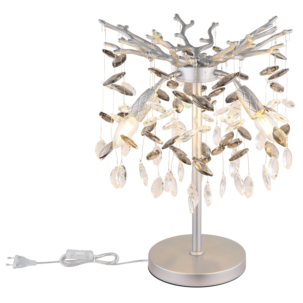 Table lamp Queena silver grey Ø 36cm Globo 9007371525683