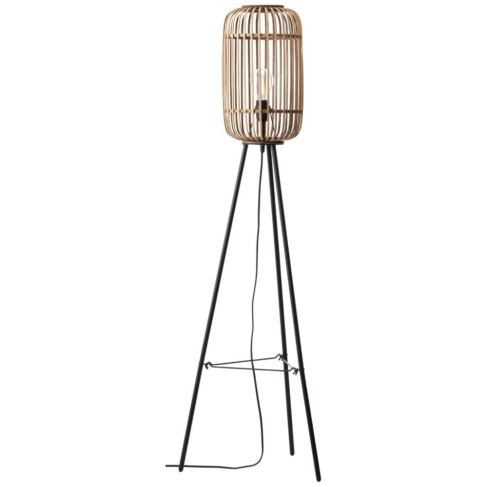 Country tripod floor lamp Woodrow Rattan