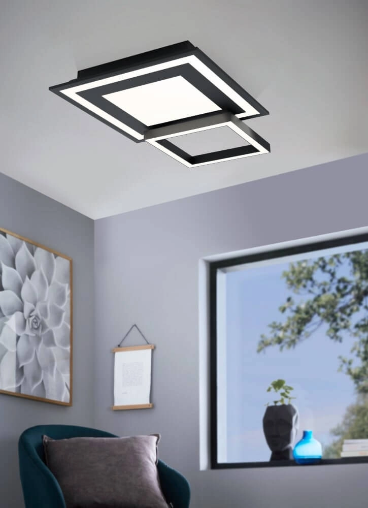Ceiling light Zigbee Savatarila-Z 45x45cm black Eglo 9008606221691
