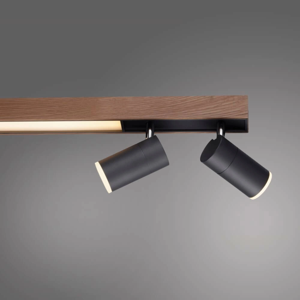 Sleek ceiling lamp Pure Lines Spot wood Paul Neuhaus 4012248374566
