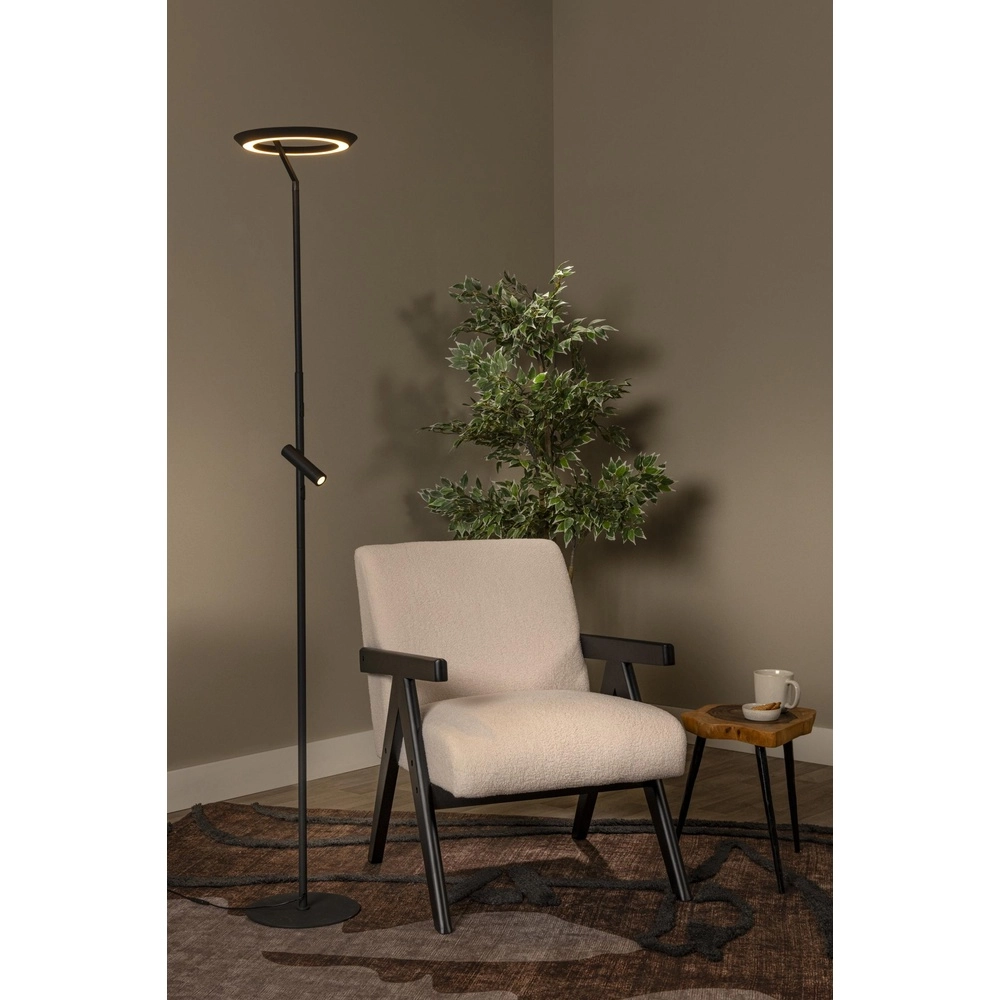 Design floor lamp Celeste black Ø 28cm with reading light Lucide 5411212032263