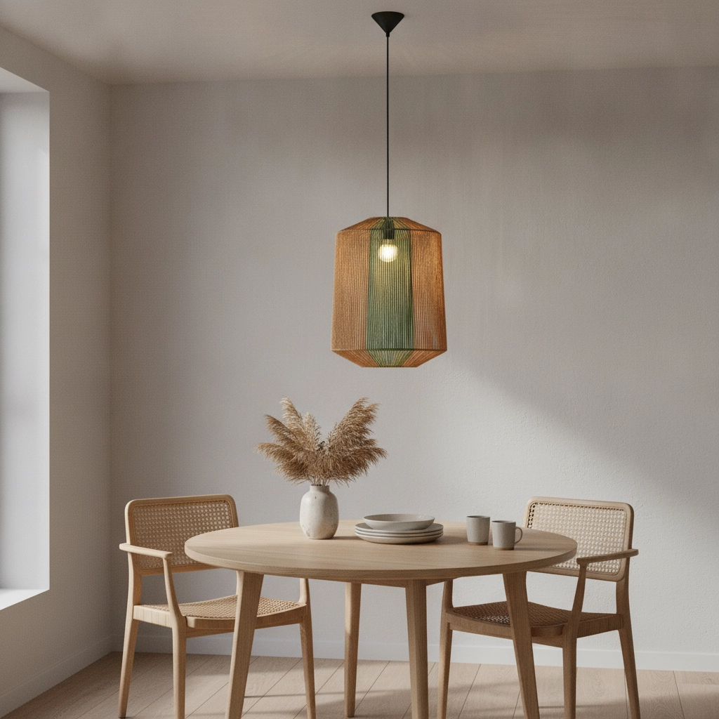 Pendant lamp Dena Ø 38cm brown with green