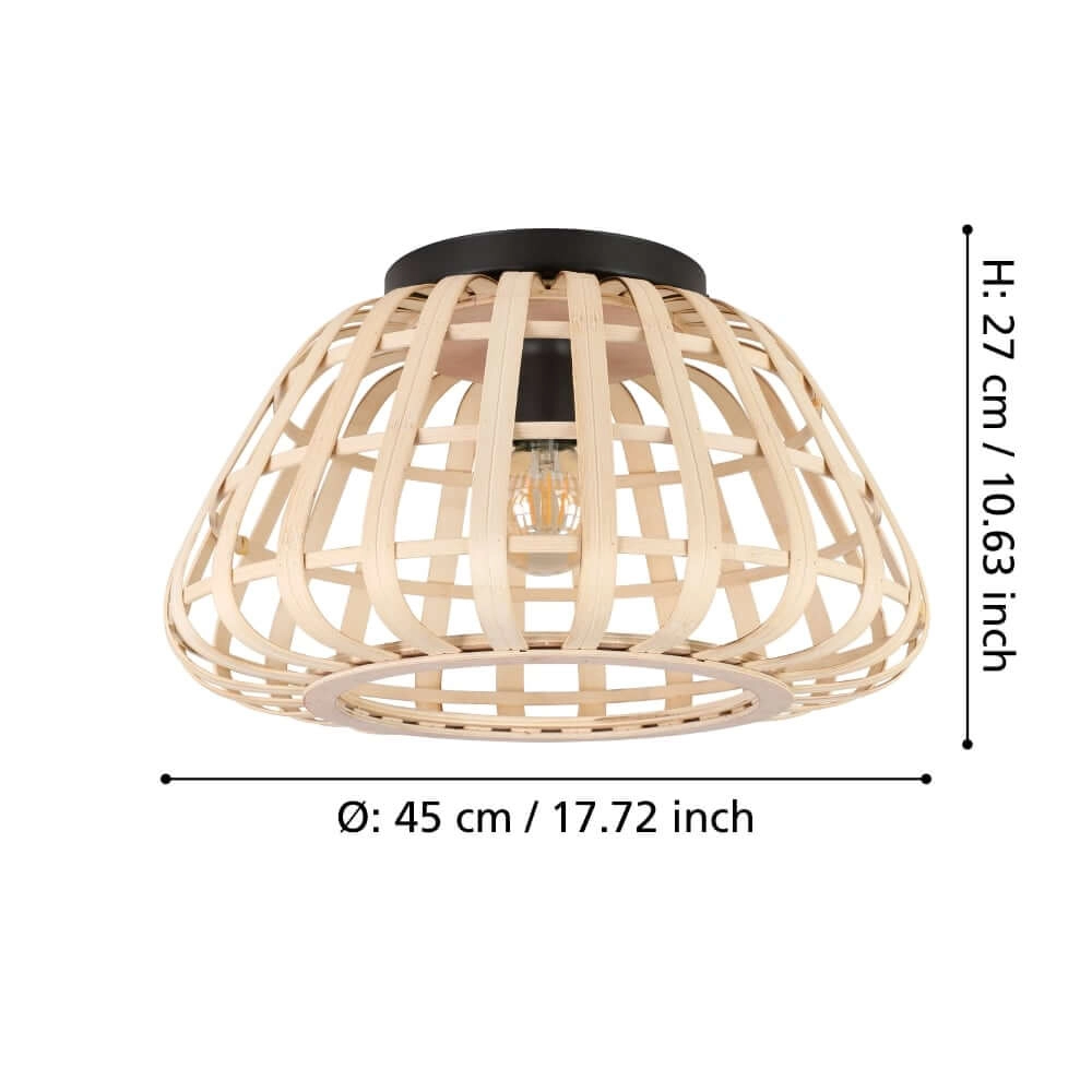 Rattan ceiling lamp Montezuelo Ø 45cm Stars of Light 9008606240494