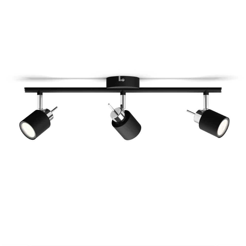 Black ceiling spotlight Meranti 3x GU10 Philips 8719514465411
