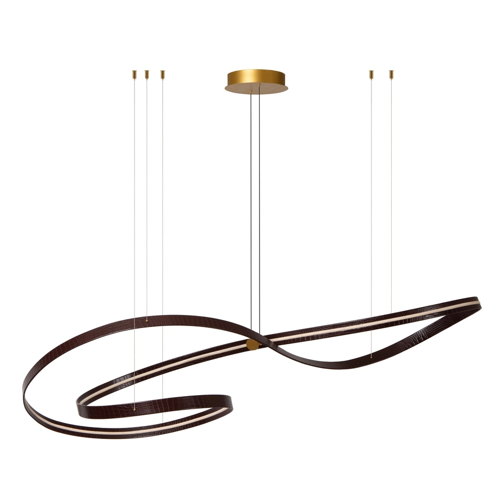 Modern led pendant light Slalom Coffee brown with effect Premium by Lucide 5411212135148