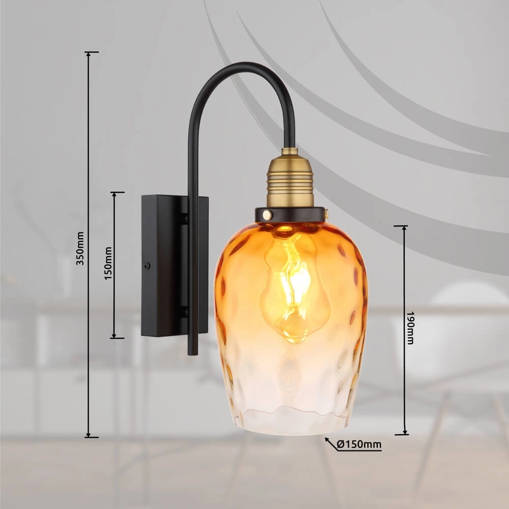Wall lamp Salvy Amber Glass Honeycomb Globo 9007371451609