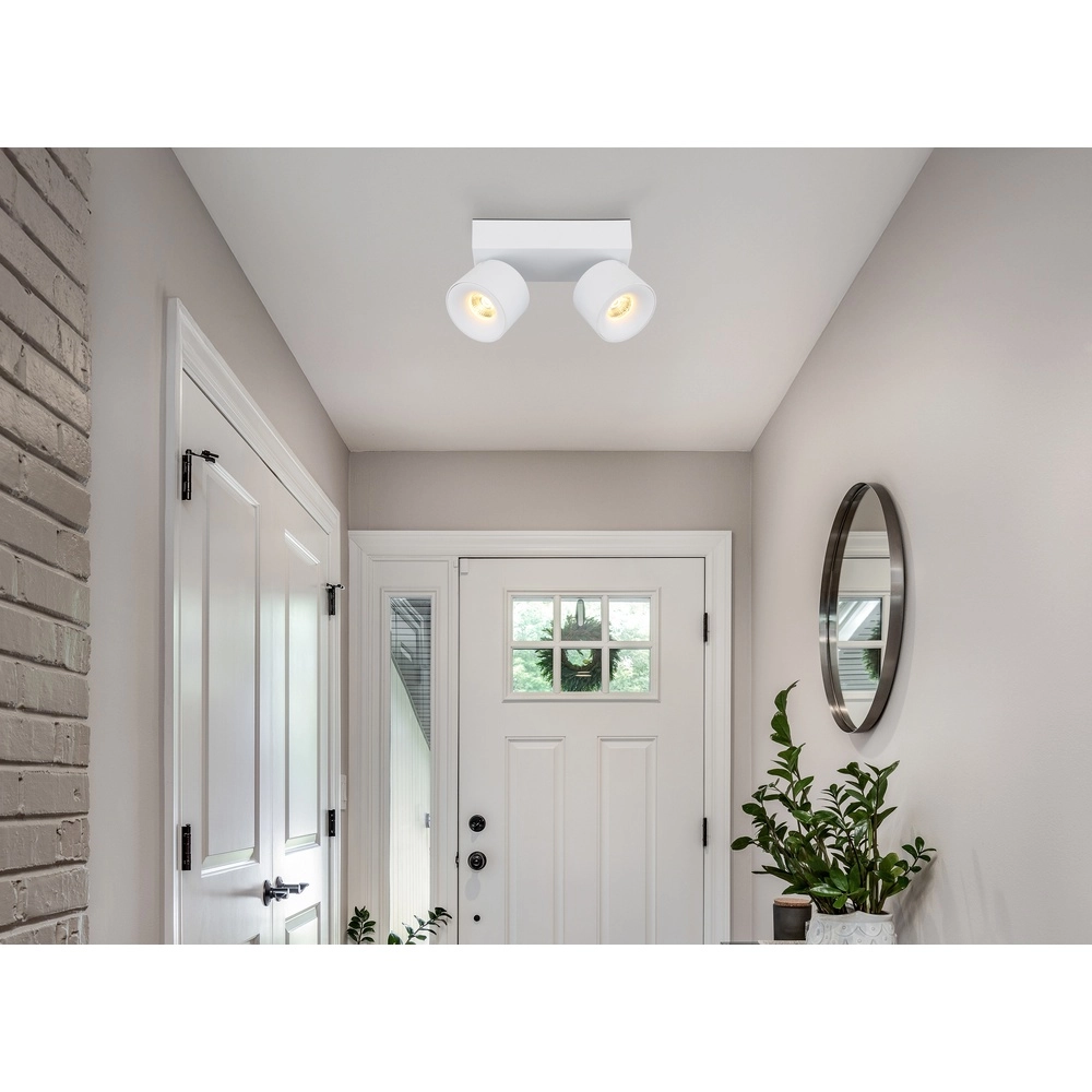 Sleek ceiling lamp Rae 2-light white Globo 9007371450640