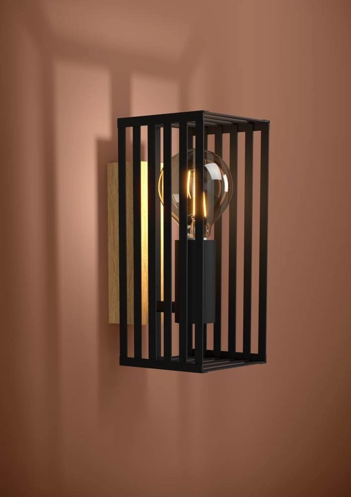 Wall lamp Cidraz square with wood Stars of Light 9008606242757