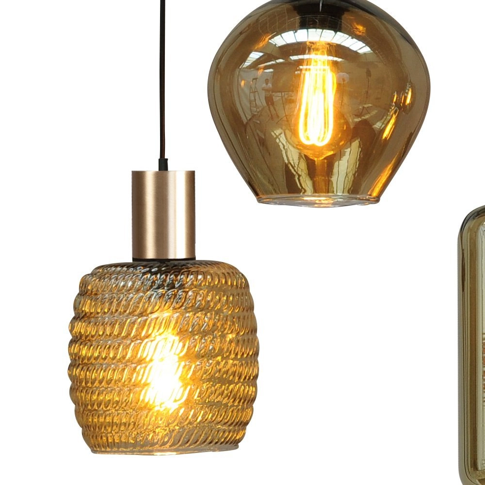 Black hanging lamp with gold Bounty 8-light curio glass Masterlight 8718121256009