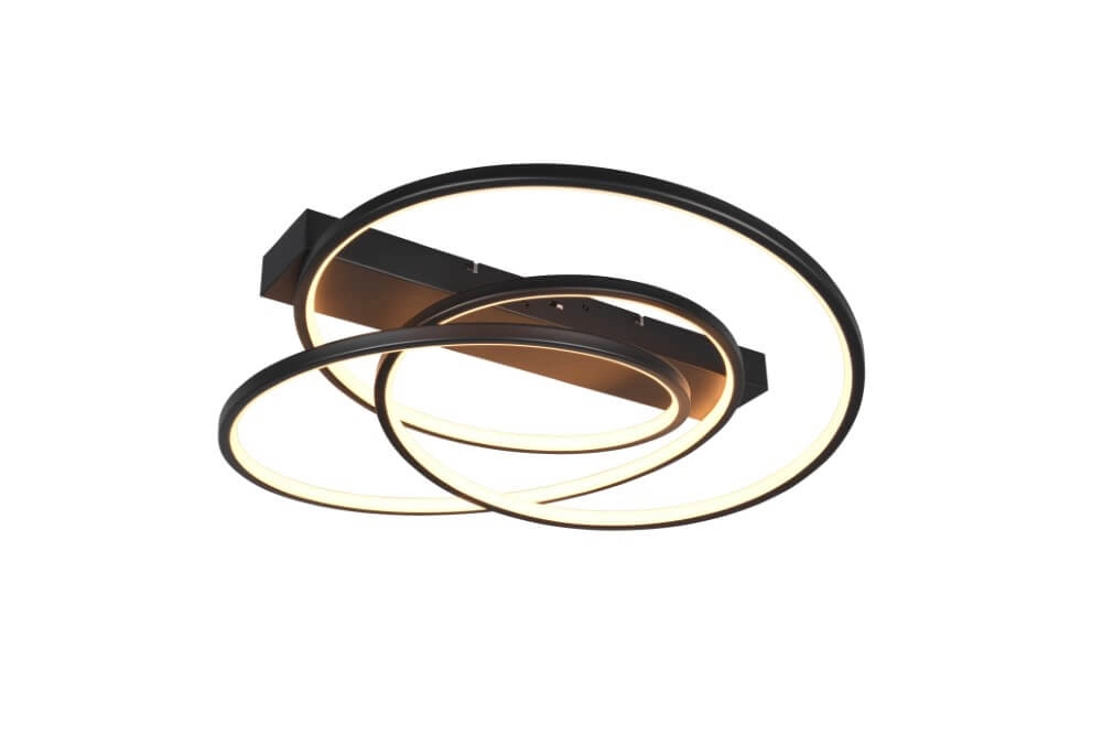 Bedroom ceiling lamp Darvin black - 65cm