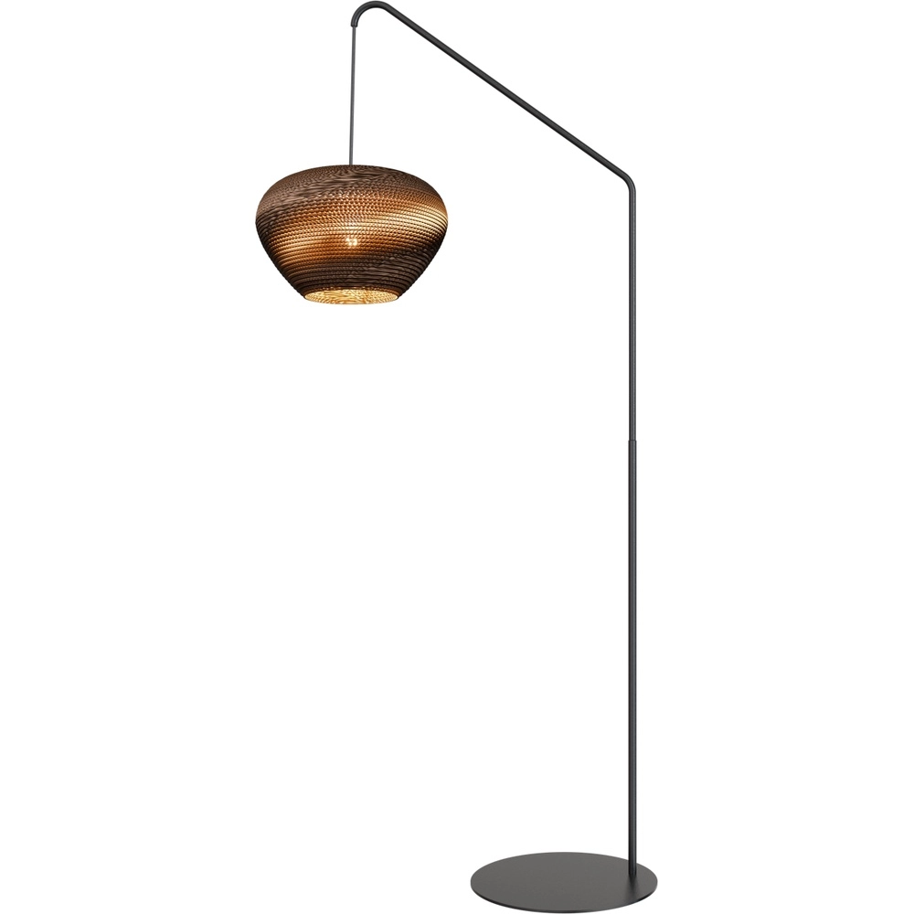Think Paper floor lamp Cartone Black foot