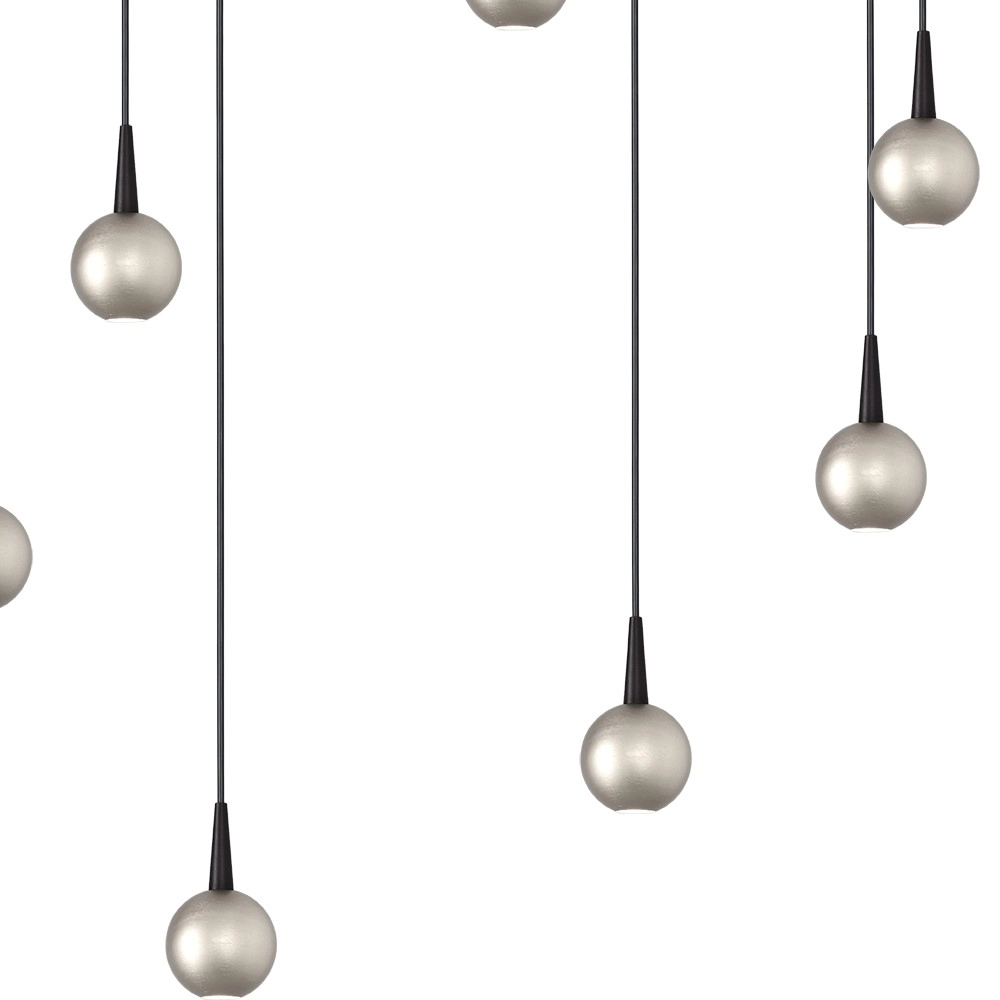 7-light pendant lamp Talana black with nickel Ø 50cm DTW Masterlight 8718121352305