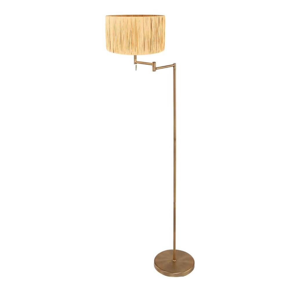Floor lamp Bella bronze with straw-colored shade Steinhauer 8712746174441