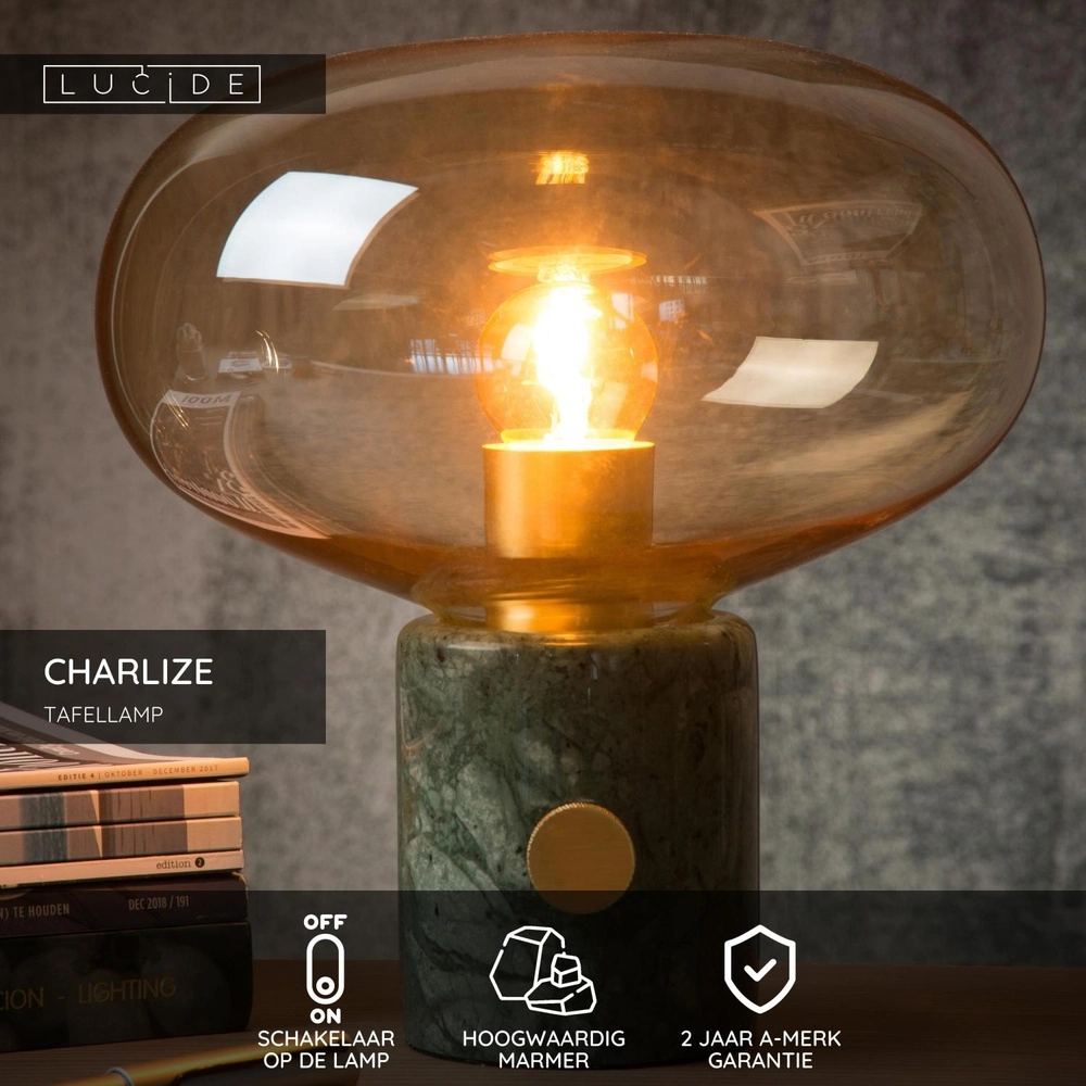 Design table lamp Charlize Ø 23cm green Lucide 5411212030993